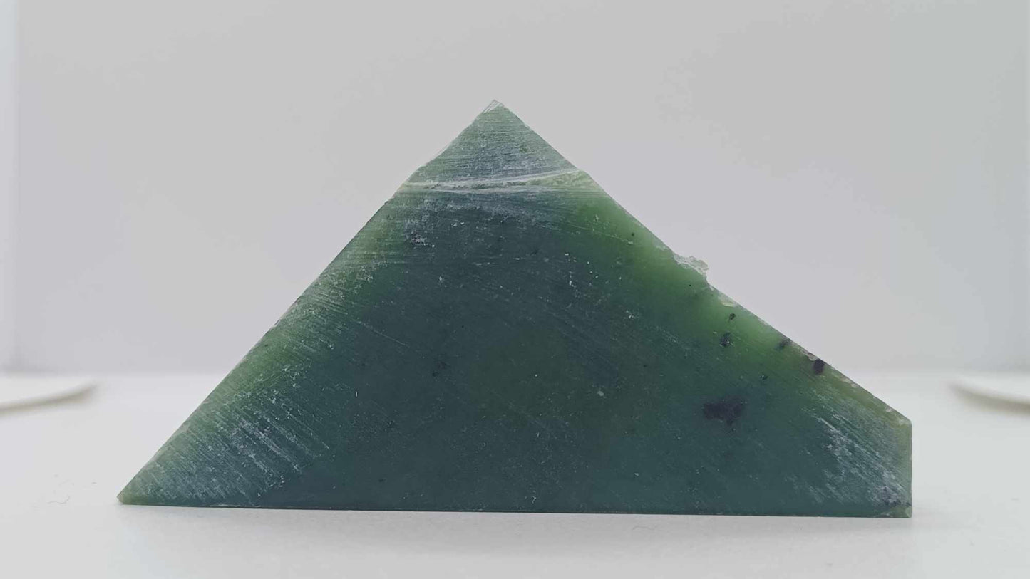 BC Nephrite Jade - 348g Slab - Triangle Cut - Grade B