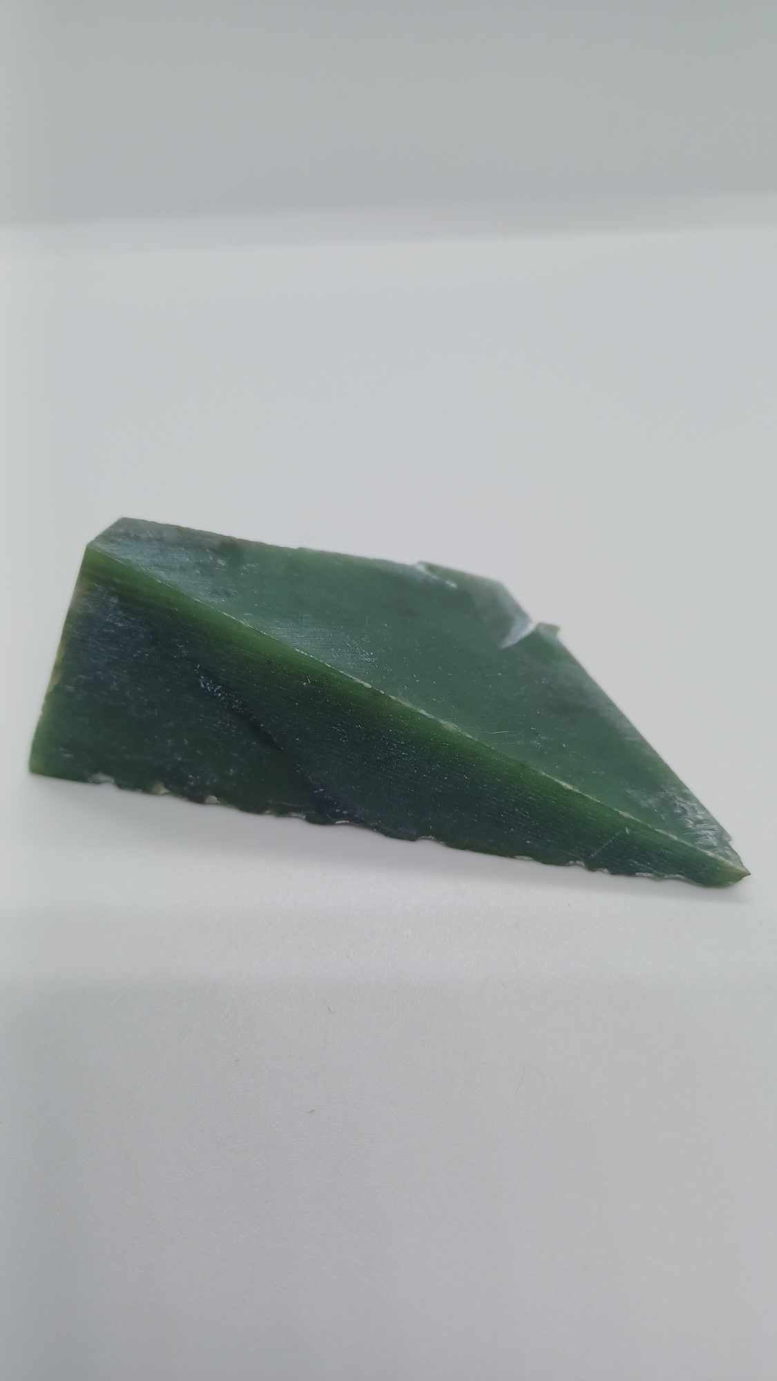 close up of highly translucent Nephrite Jade