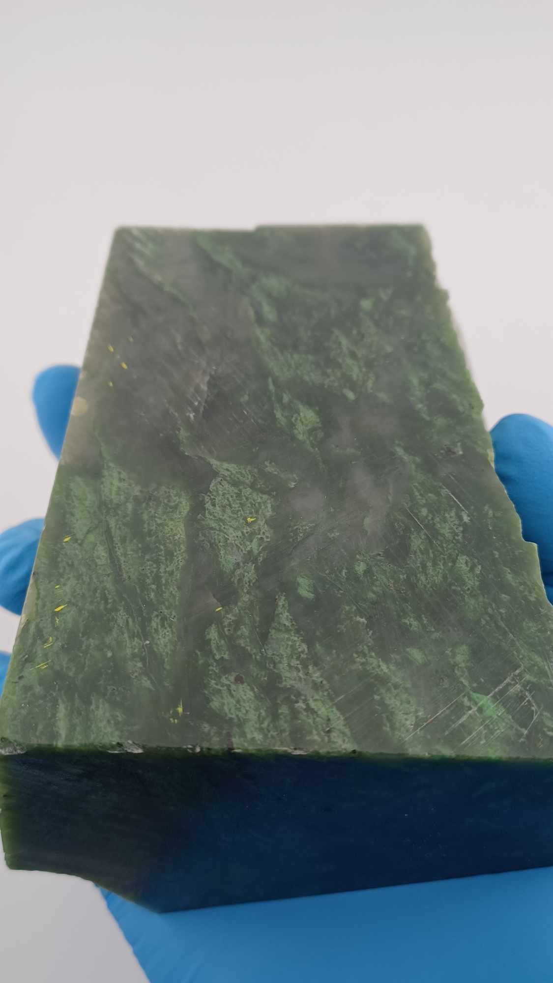 British Columbia Nephrite Jade Slab in the rough Highly Translucent side