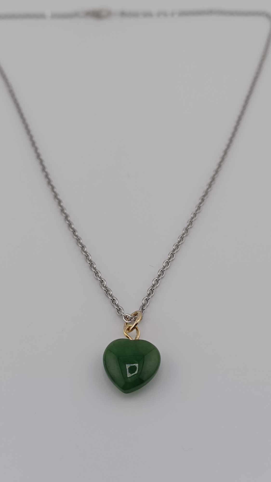 British Columbia Nephrite Jade Heart Pendant Necklace - Small