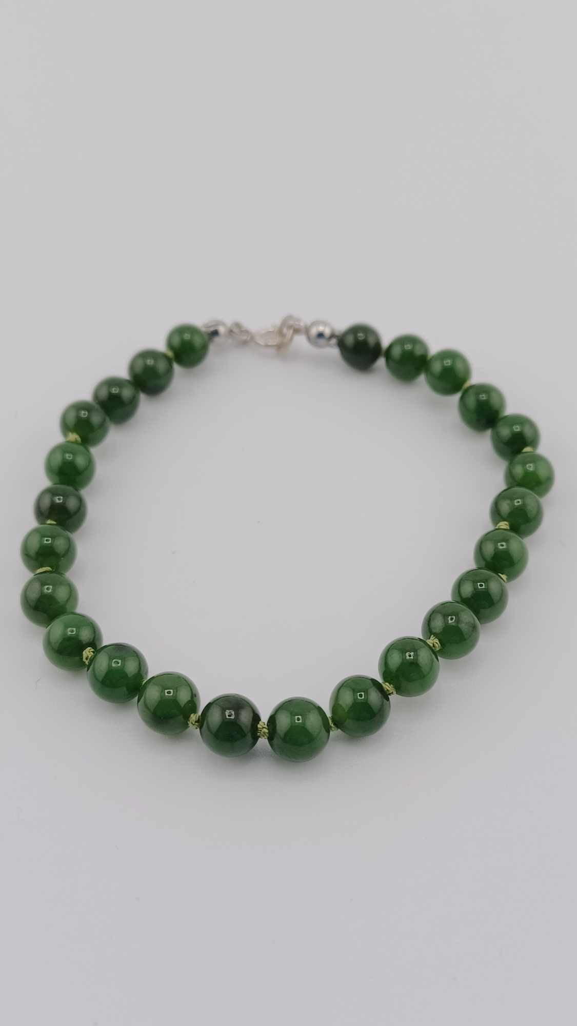 British Columbia Nephrite Jade Beaded Bracelet Jade Jewelry Highly Translucent