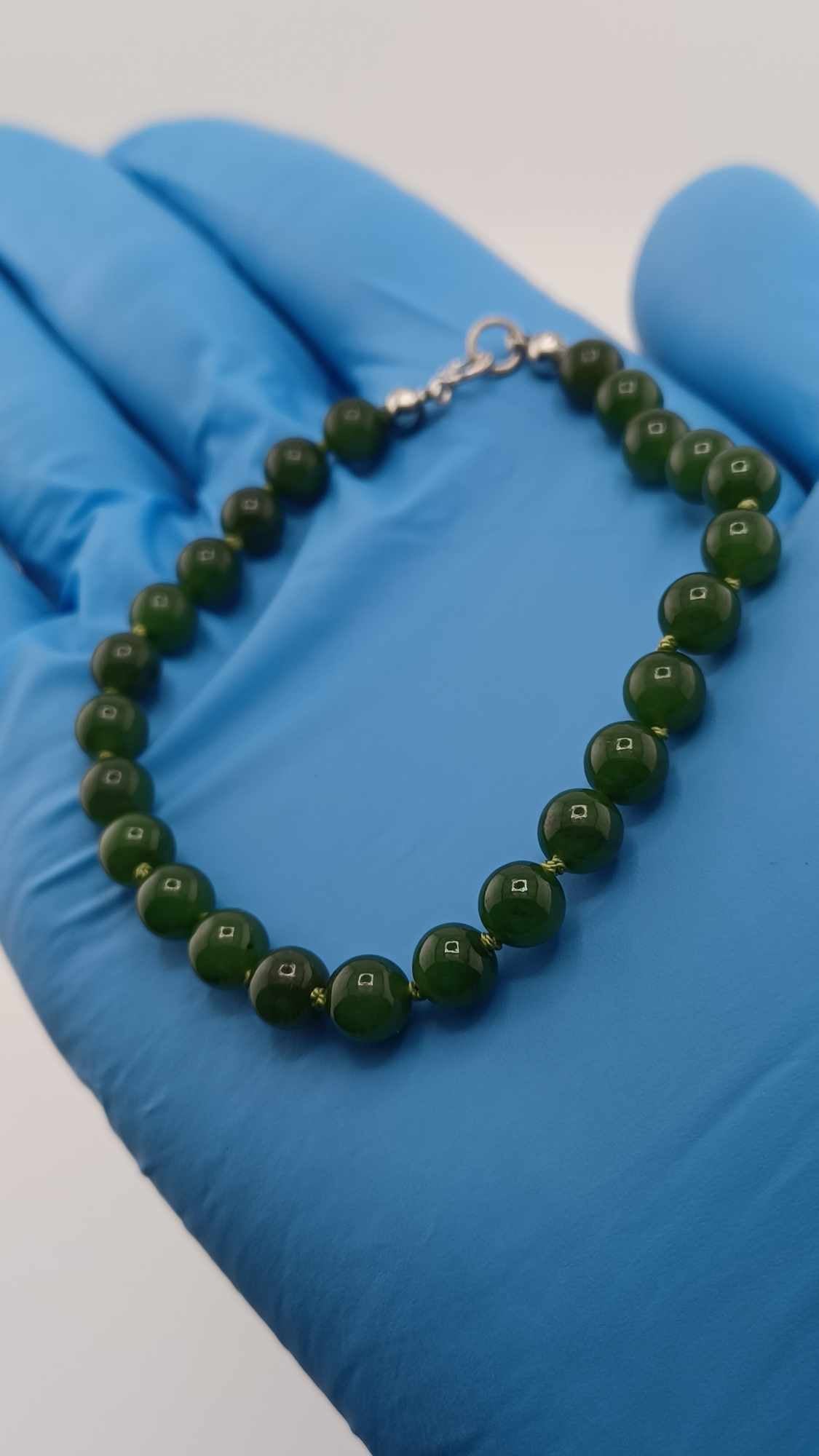 British Columbia Nephrite Jade Beaded Bracelet 6mm - 7.5 inch