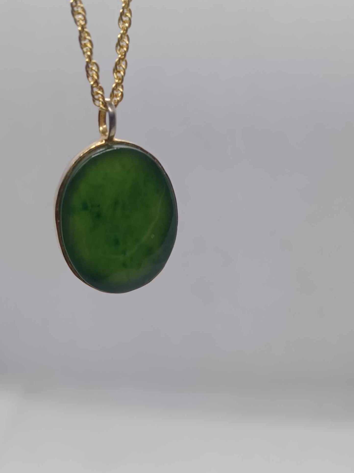 Cabochon-cut BC Nephrite Jade Necklace