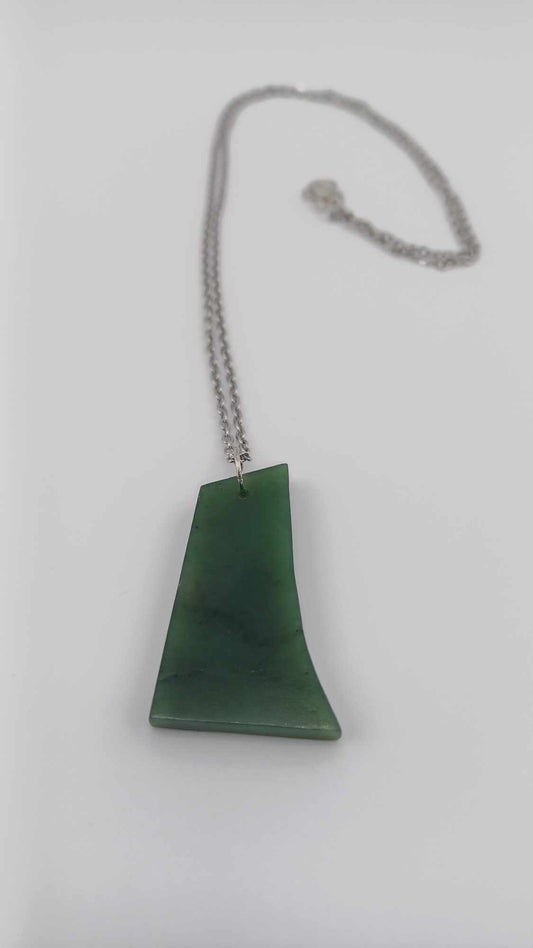 British Columbia Nephrite Jade Curved Pendant Necklace