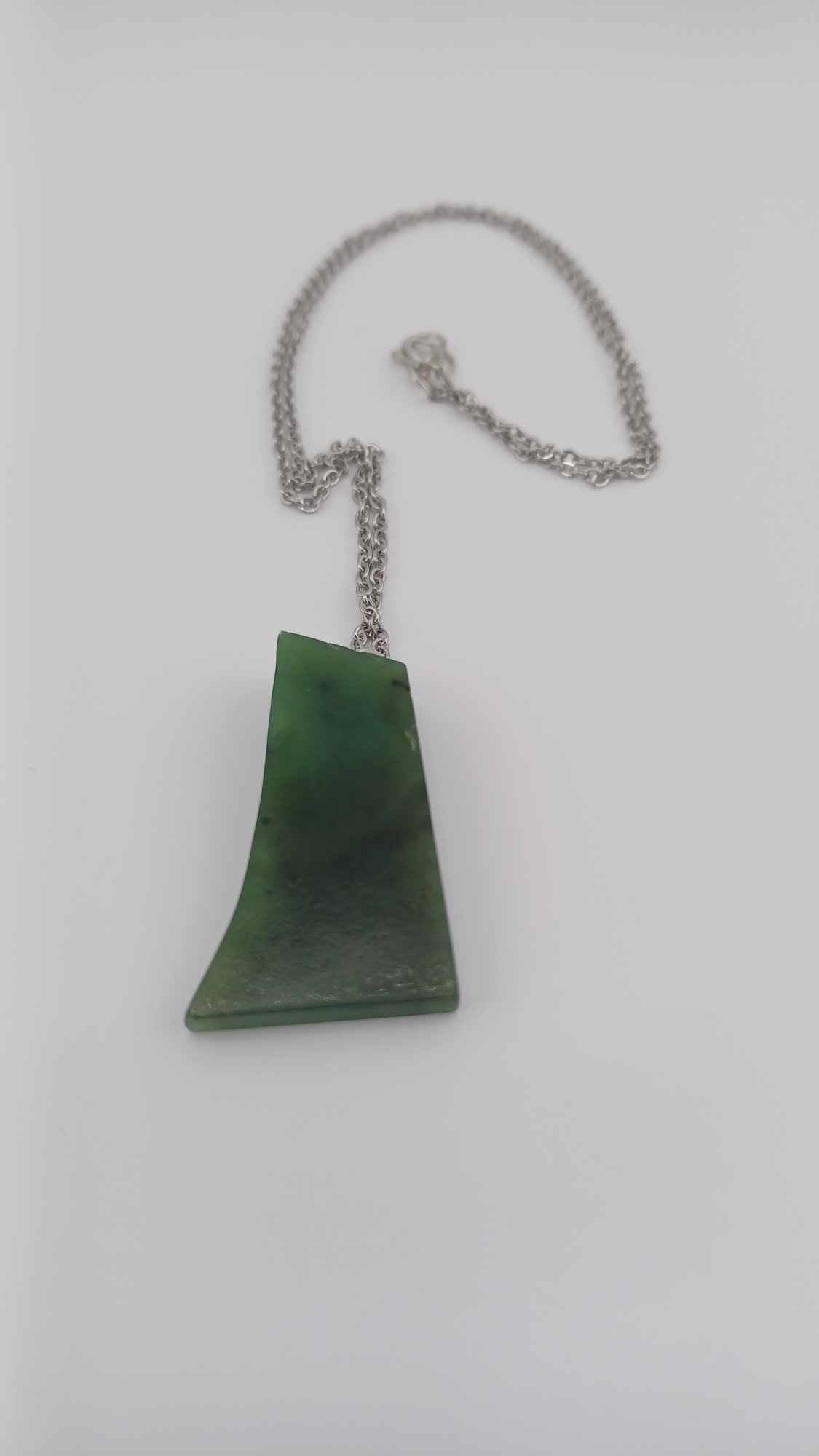 British Columbia Nephrite Jade Curved Pendant Necklace