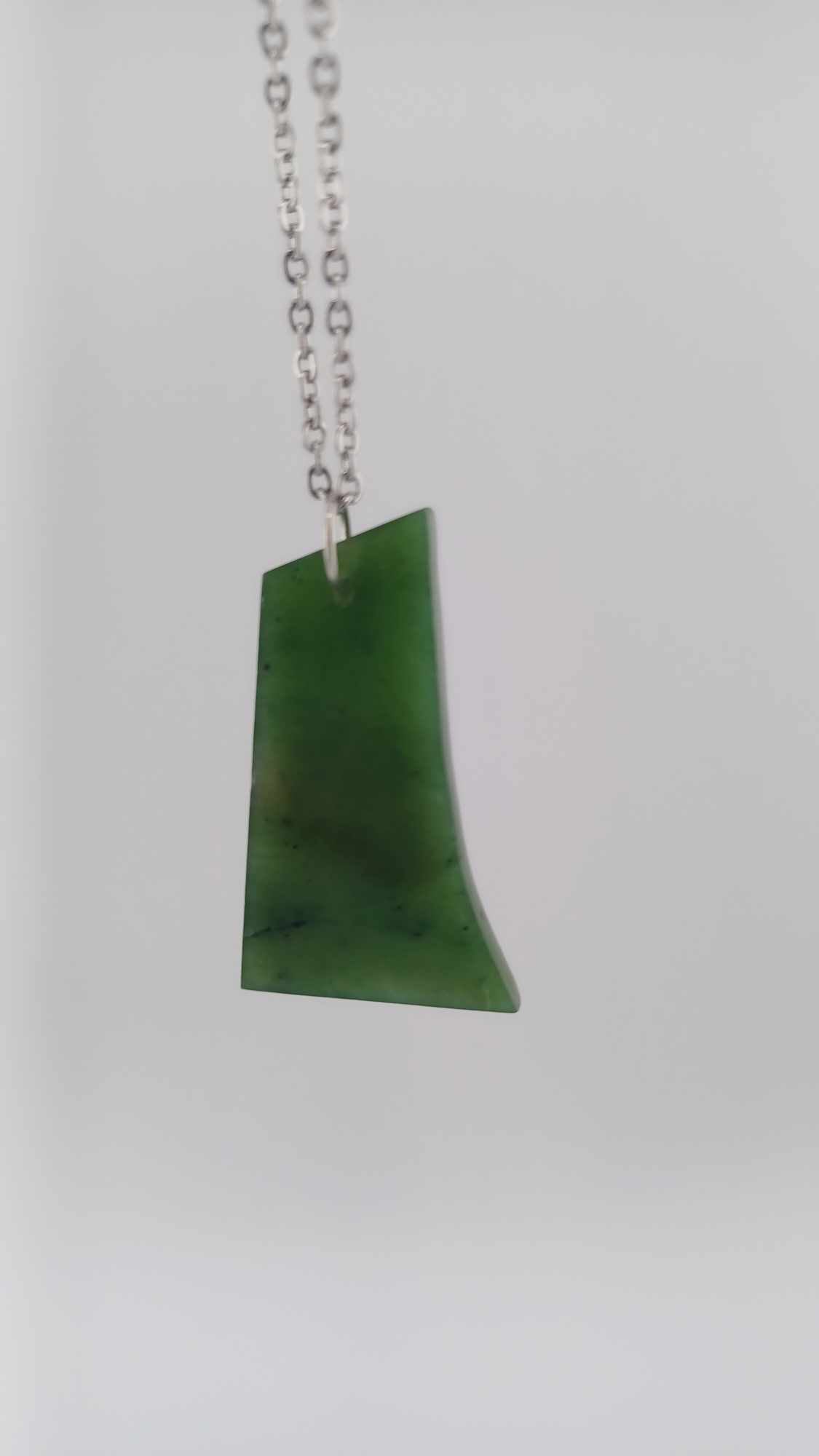 British Columbia Nephrite Jade Curved Pendant Necklace