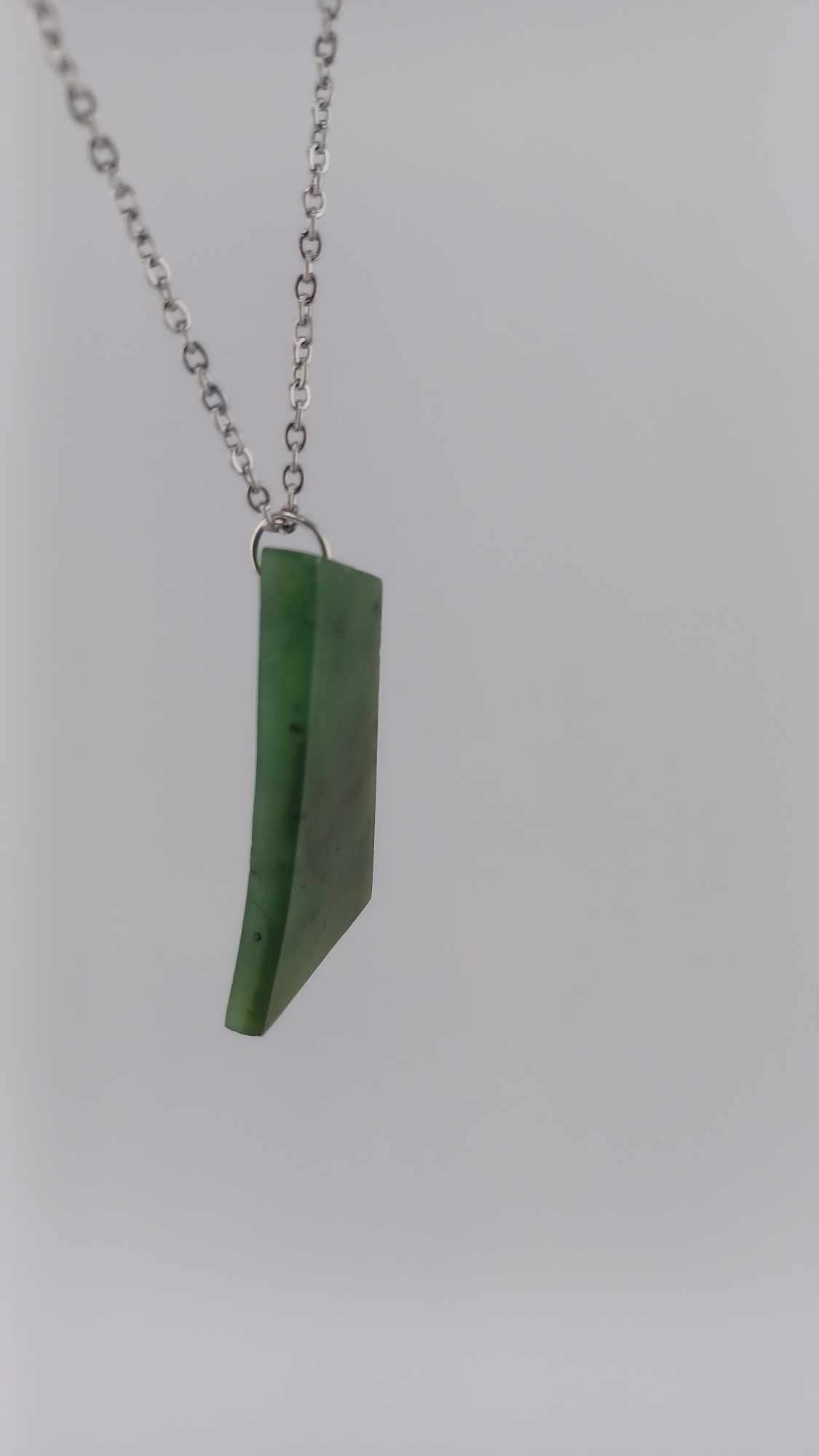 British Columbia Nephrite Jade Curved Pendant Necklace