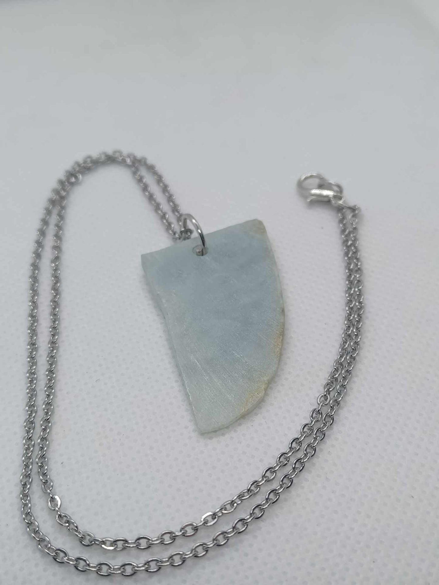 Icy-Blue Jadeite Shard Necklace "Extreme-Translucency"