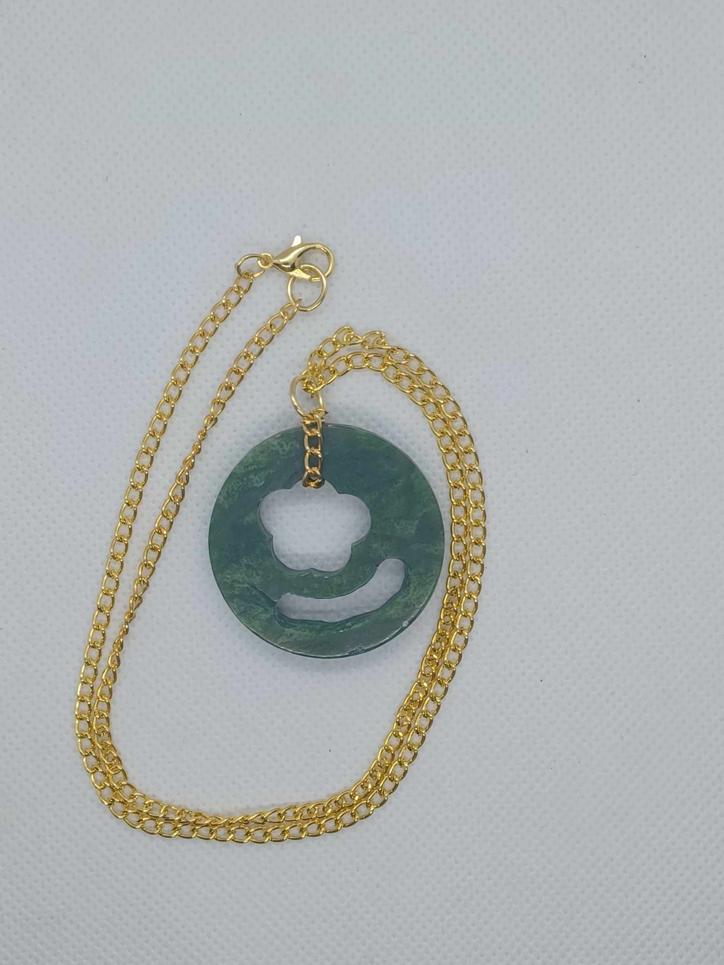 Flower Jade Pendent Necklace (Grade-A)