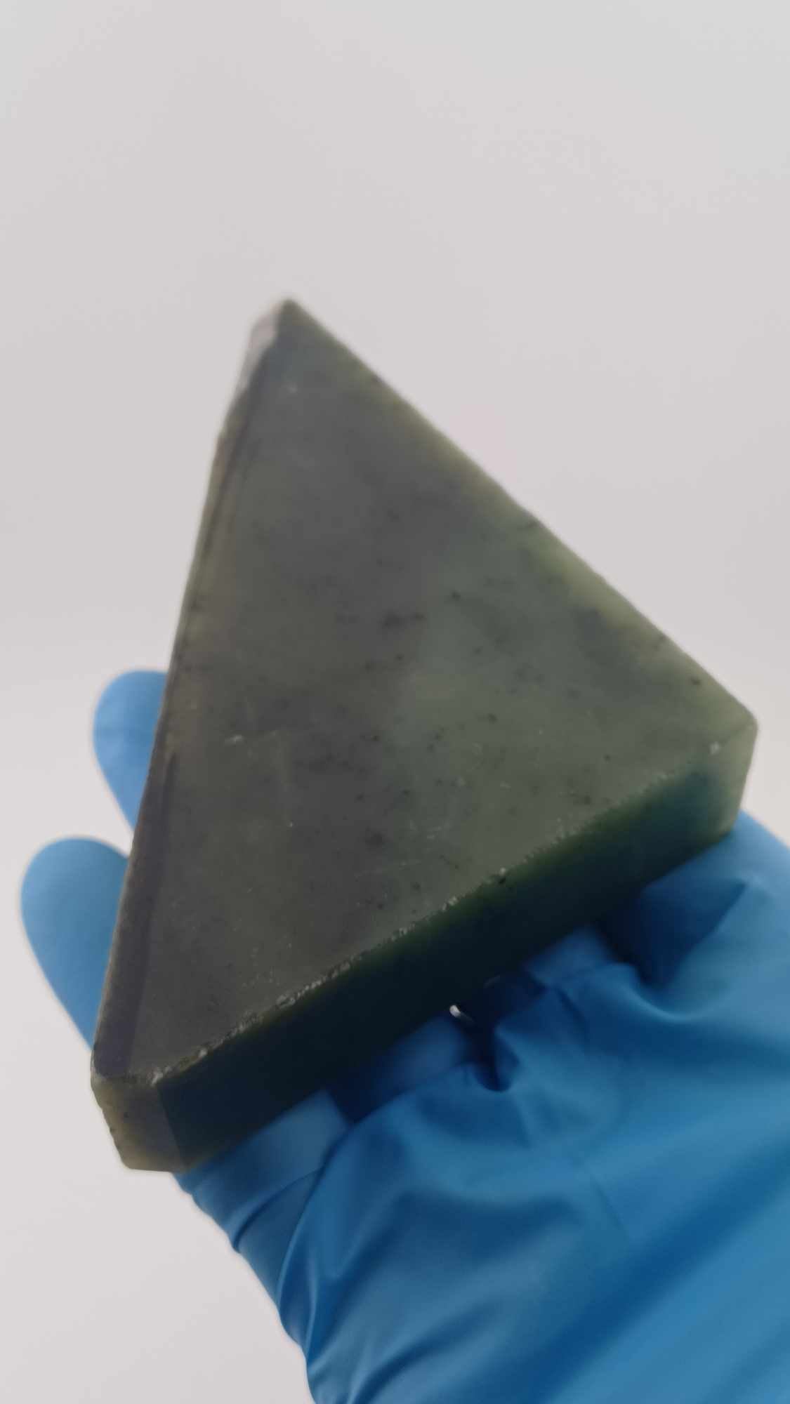 Half Light & Half Dark Nephrite Jade - 249g - Grade B - Triangle cut