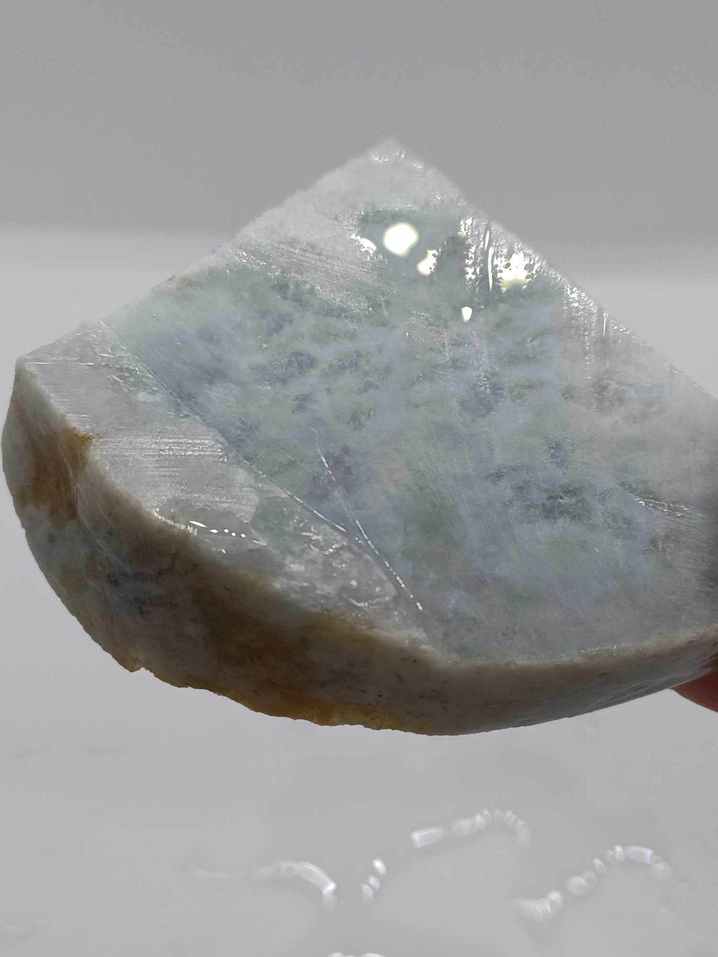 Ice Blue Marble Jadeite - 69g - "HIGH TRANSLUCENCY"