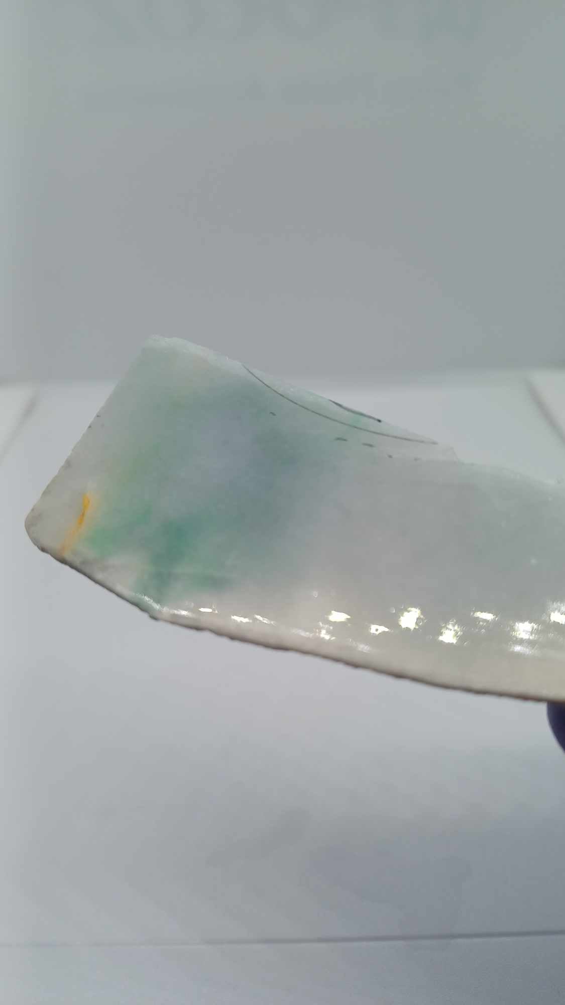 Large White with Green Jadeite - 66g - High Quality