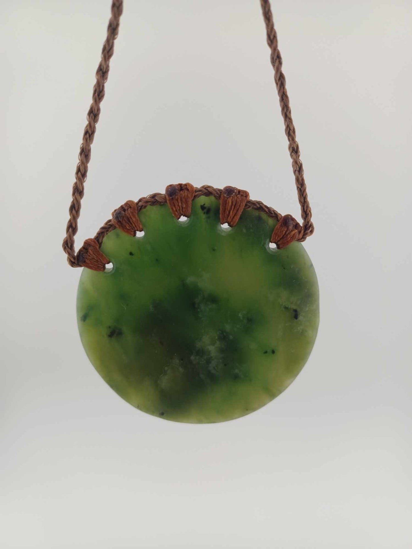 New Zealand Pounamu Circle Pendant Necklace - 55mm