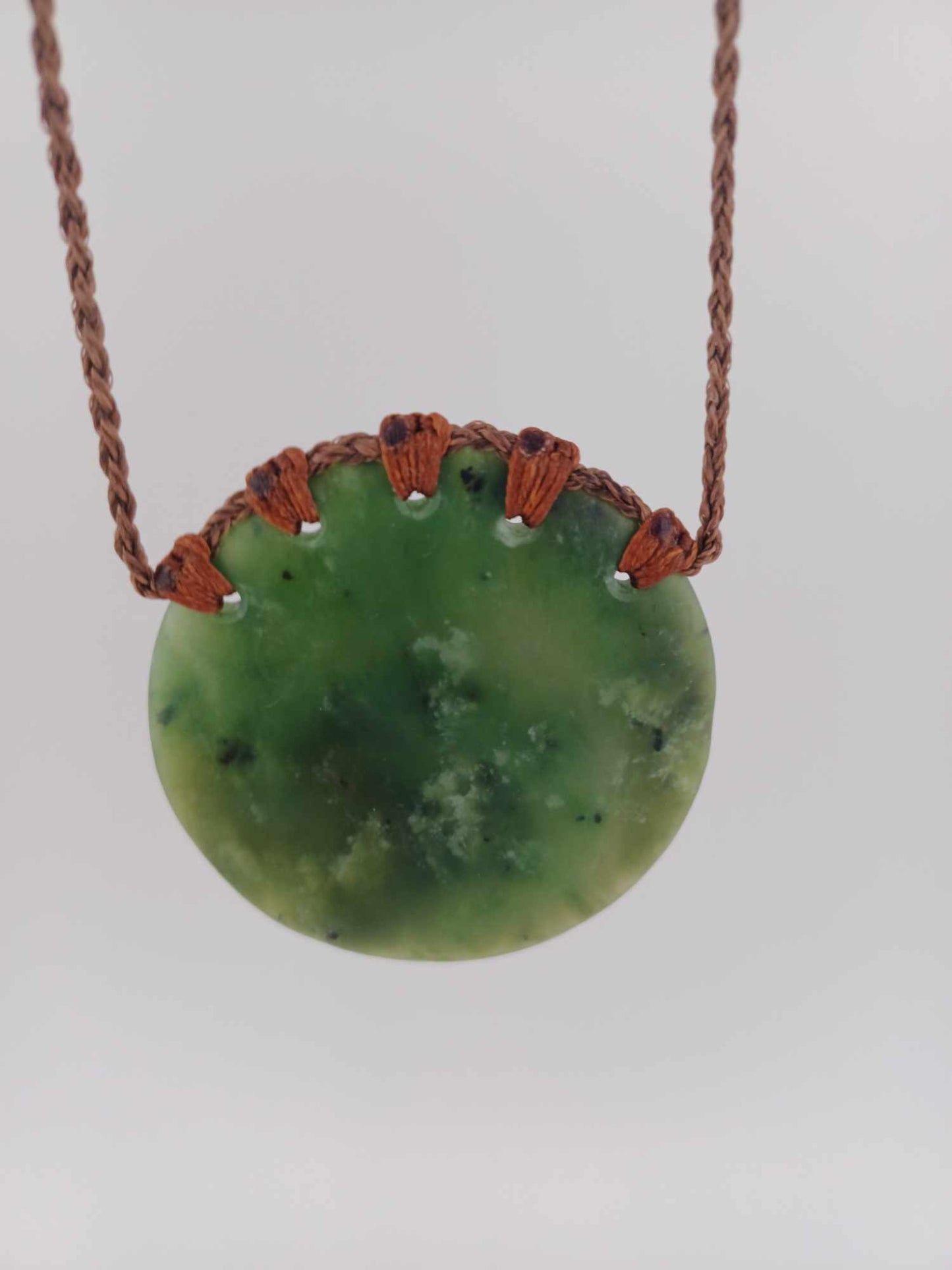 New Zealand Pounamu Circle Pendant Necklace - 55mm