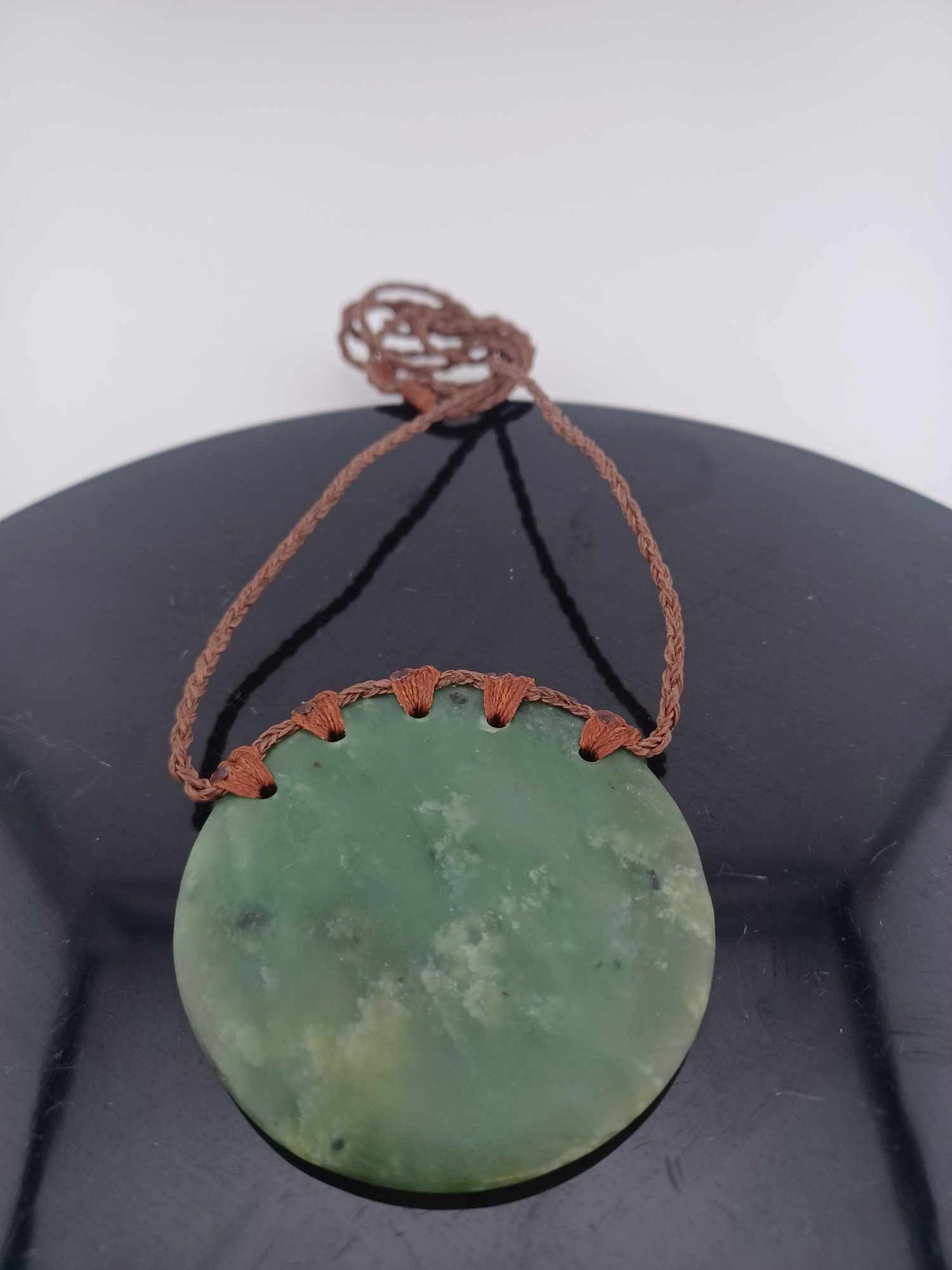 New Zealand Pounamu Circle Pendant Necklace - 55mm