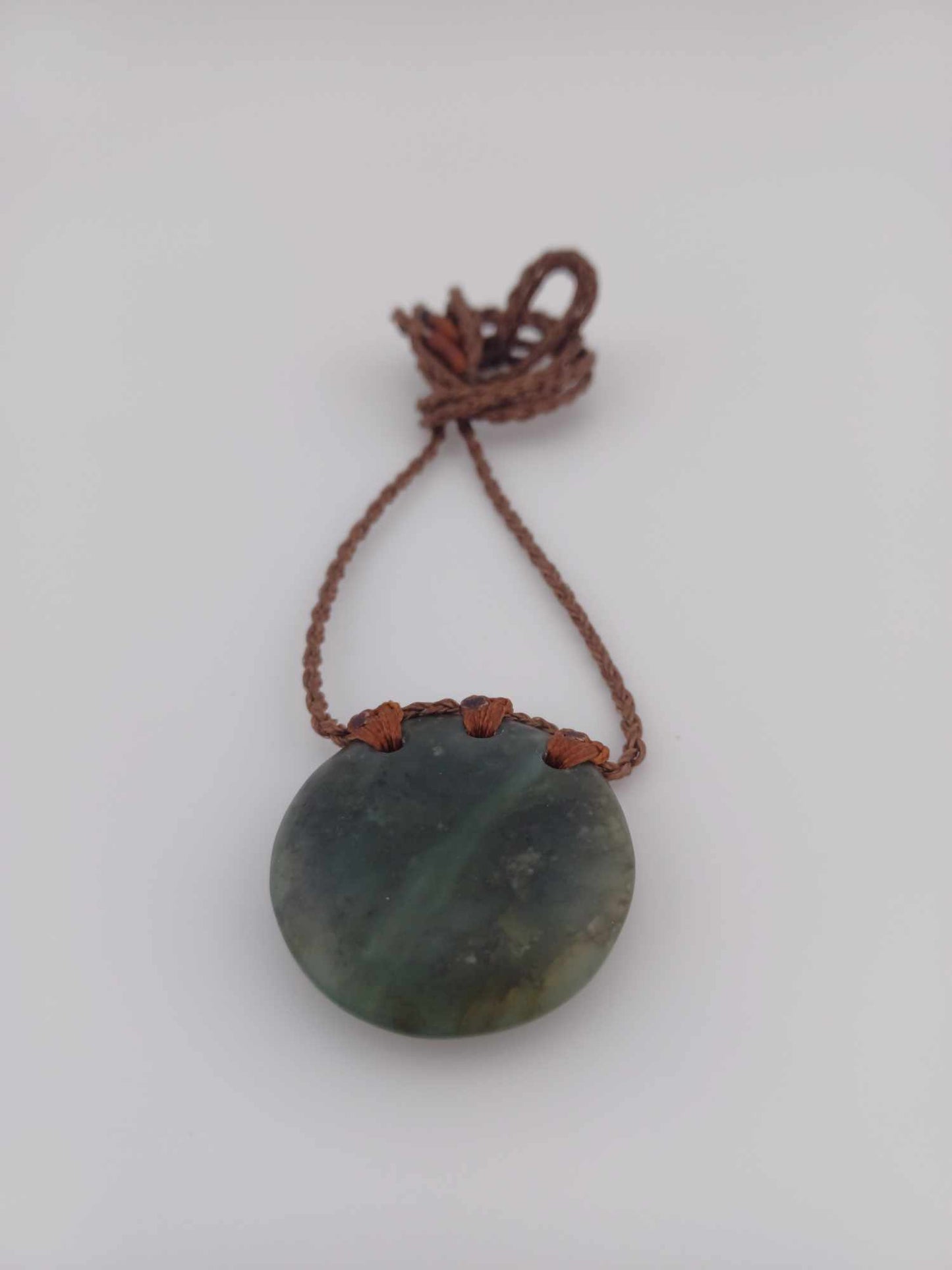 New Zealand Pounamu Jade Circle Pendant Necklace - 35mm