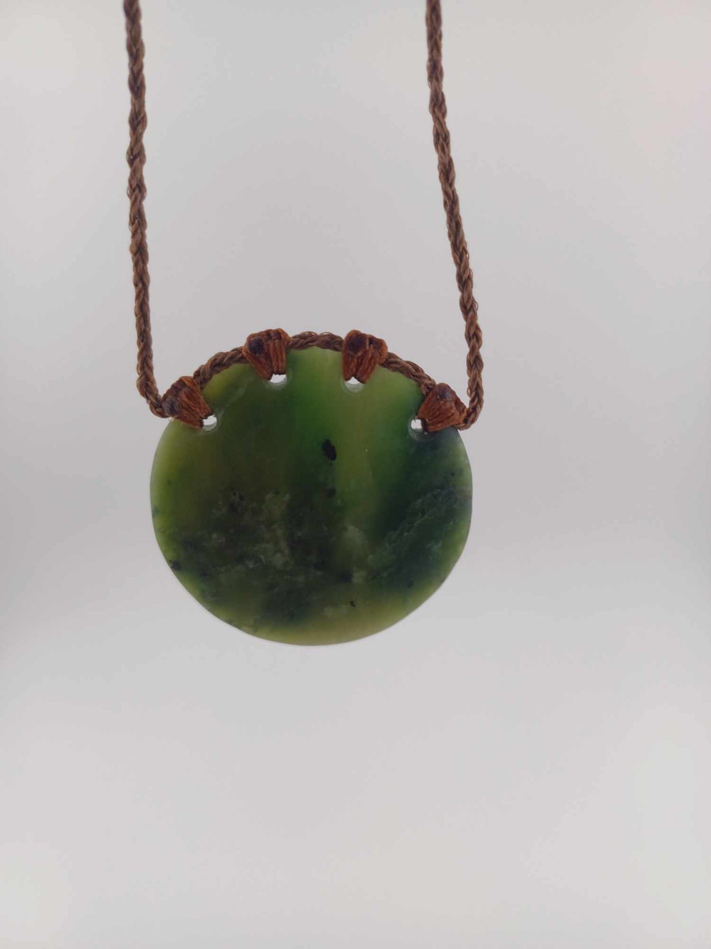 New Zealand Pounamu Jade Circle Pendant Necklace - 45mm