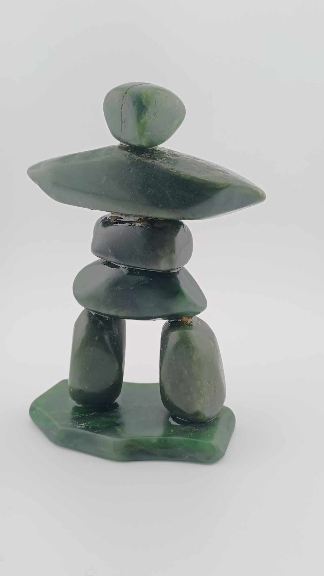 Handcrafted Nephrite Jade Inukshuk Sculpture - 358 grams