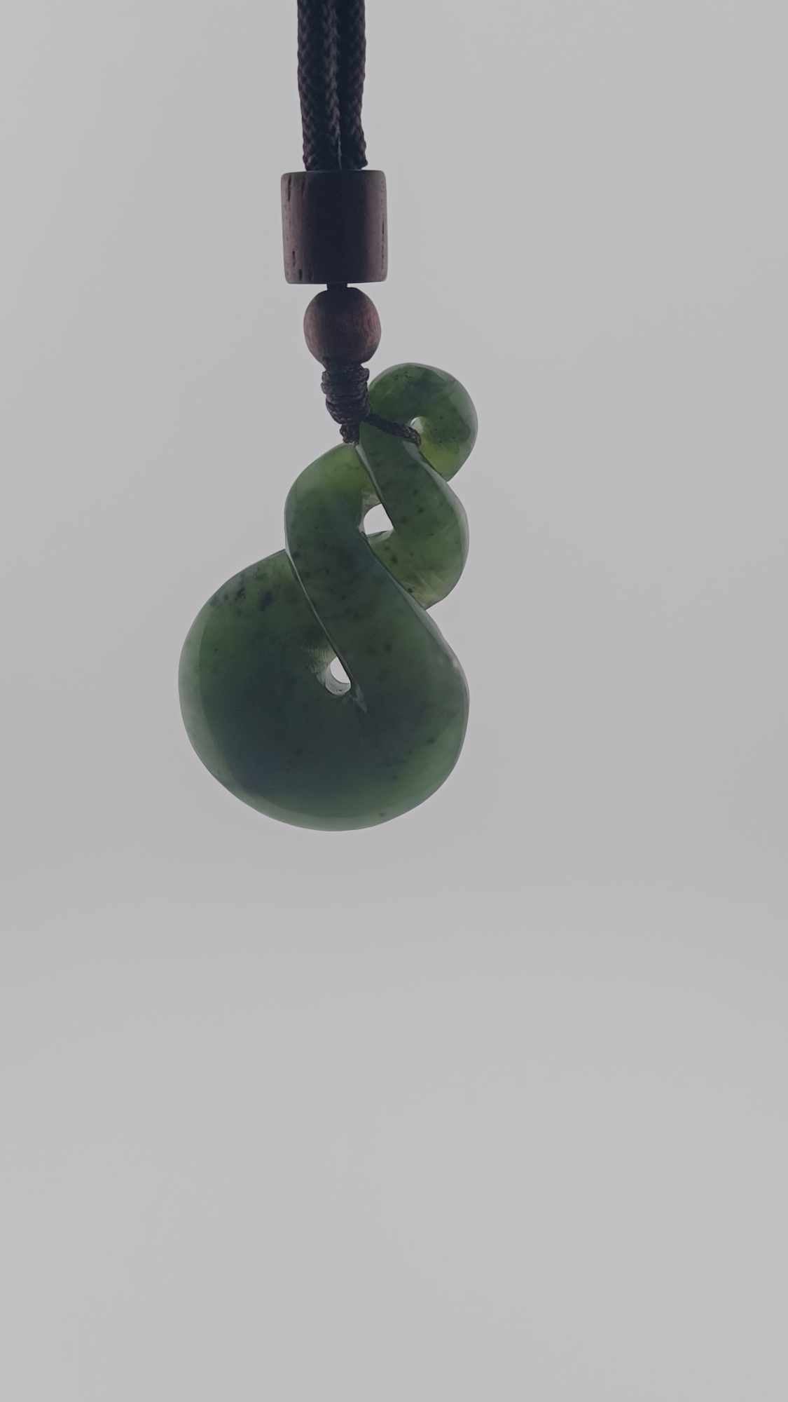 Nephrite Jade Twist Pendant Necklace - Vietnamese Style/NZ Inspired