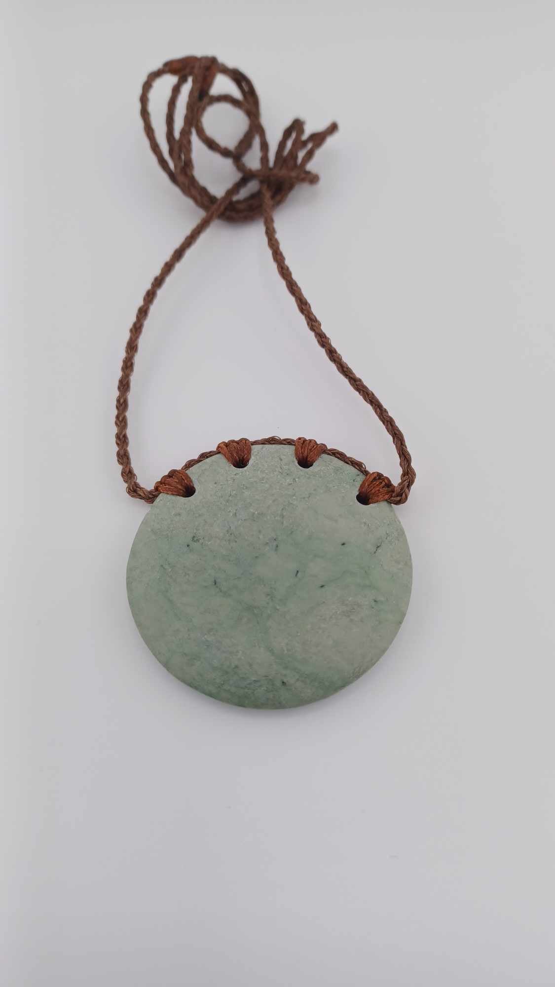 Traditional New Zealand Pounamu Disc Pendant Necklace - 45mm