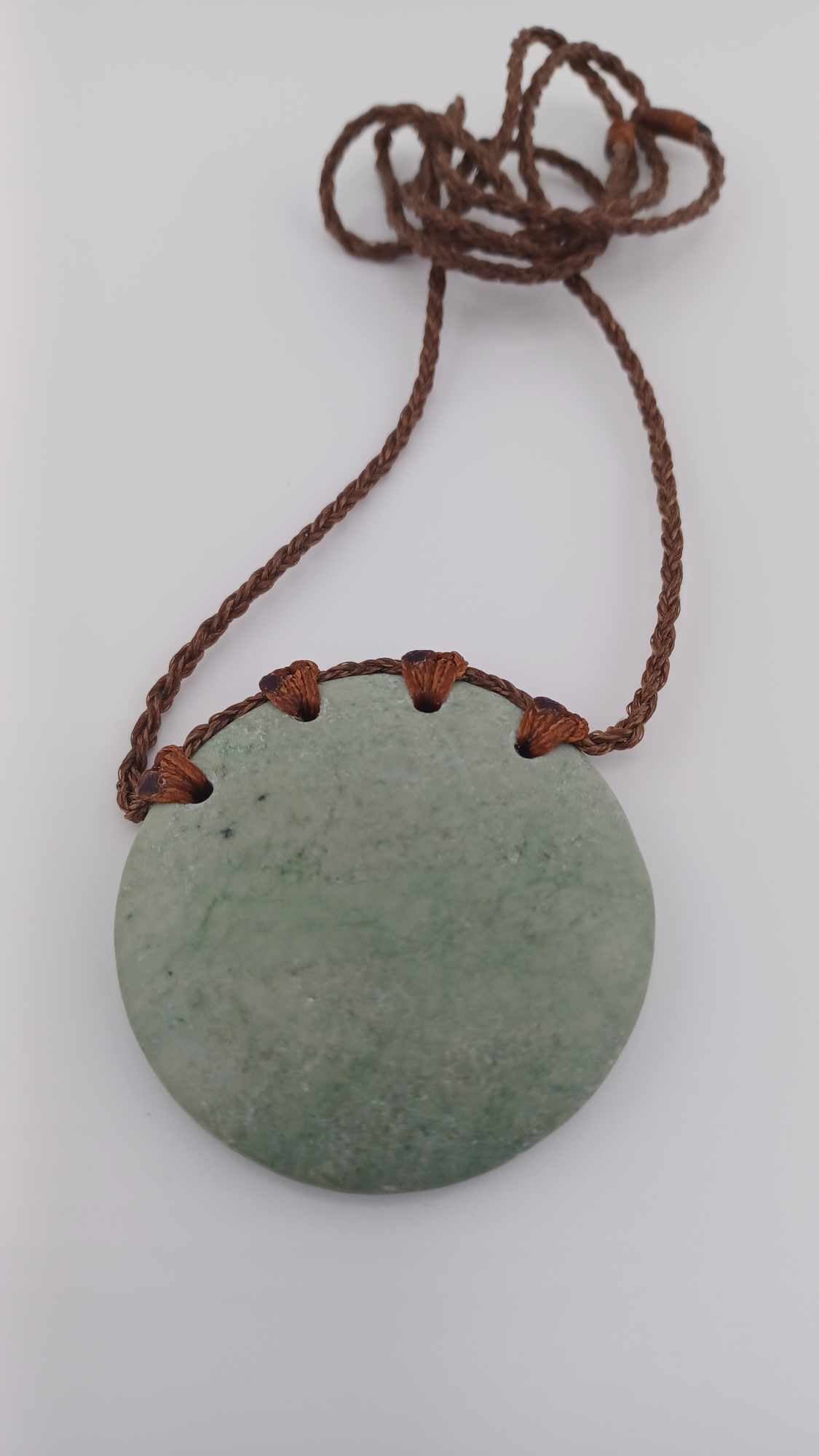 Traditional New Zealand Pounamu Disc Pendant Necklace - 45mm