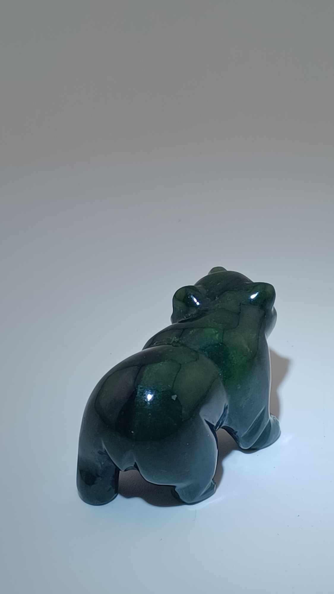 Canadian Nephrite Jade Miniature Bear Sculpture - 27grams