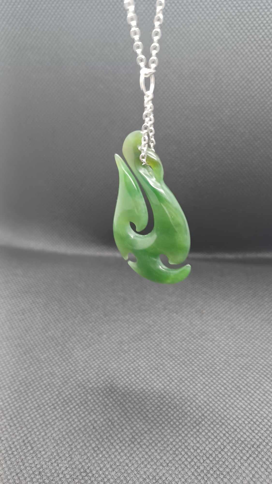 Pounamu Jade Traditional Manaia Hook Pendant Necklace