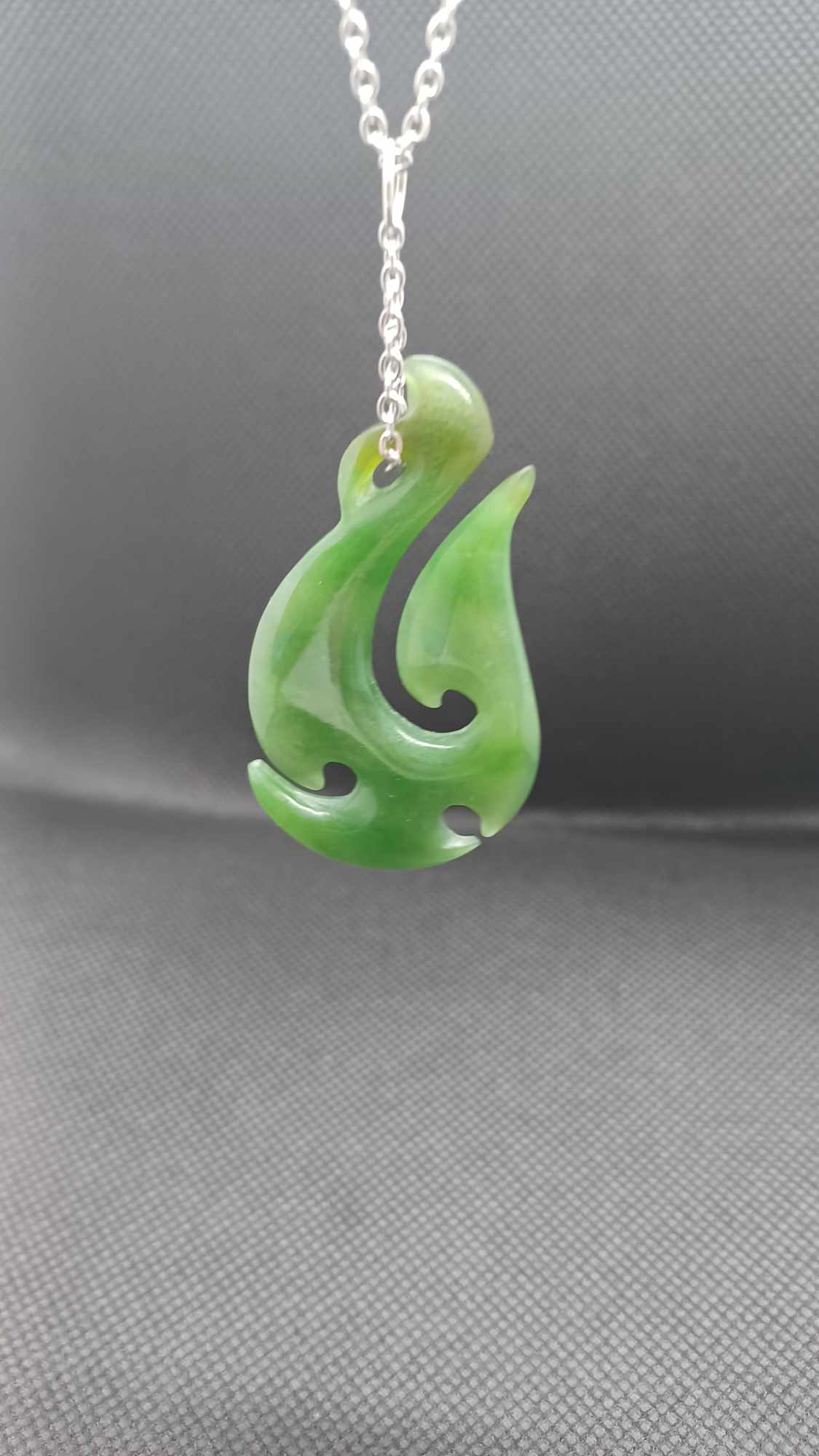 Pounamu Jade Traditional Manaia Hook Pendant Necklace