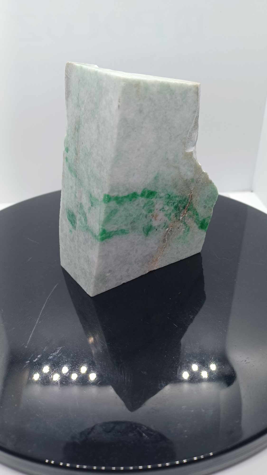 White and Green Jadeite Chunk - 373g - Grade A