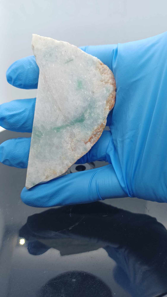 White & Green Burma Jadeite Mini slab - 80grams