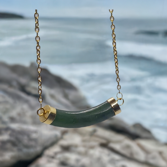 Double-Linked BC Nephrite Jade Necklace