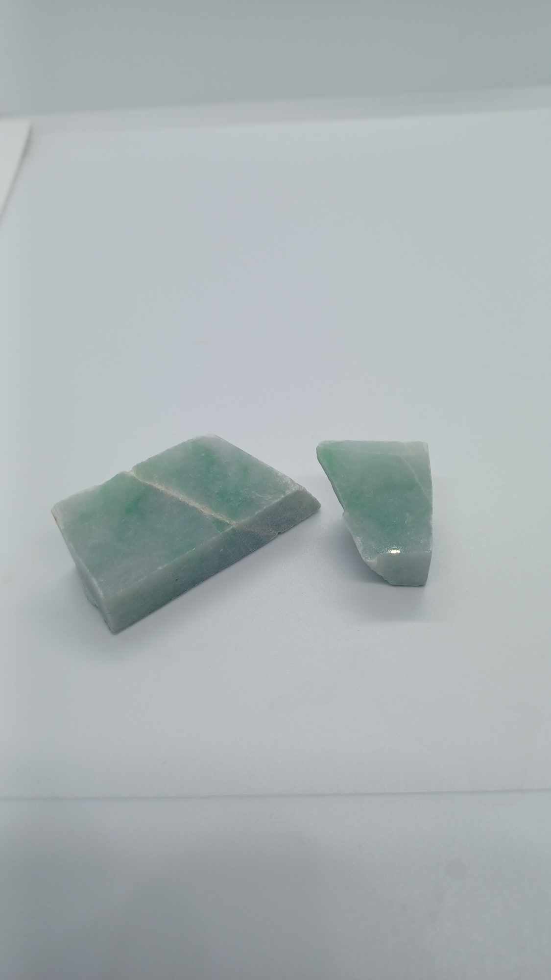 White & Green Jadeite - Two pieces - 43g - High Quality