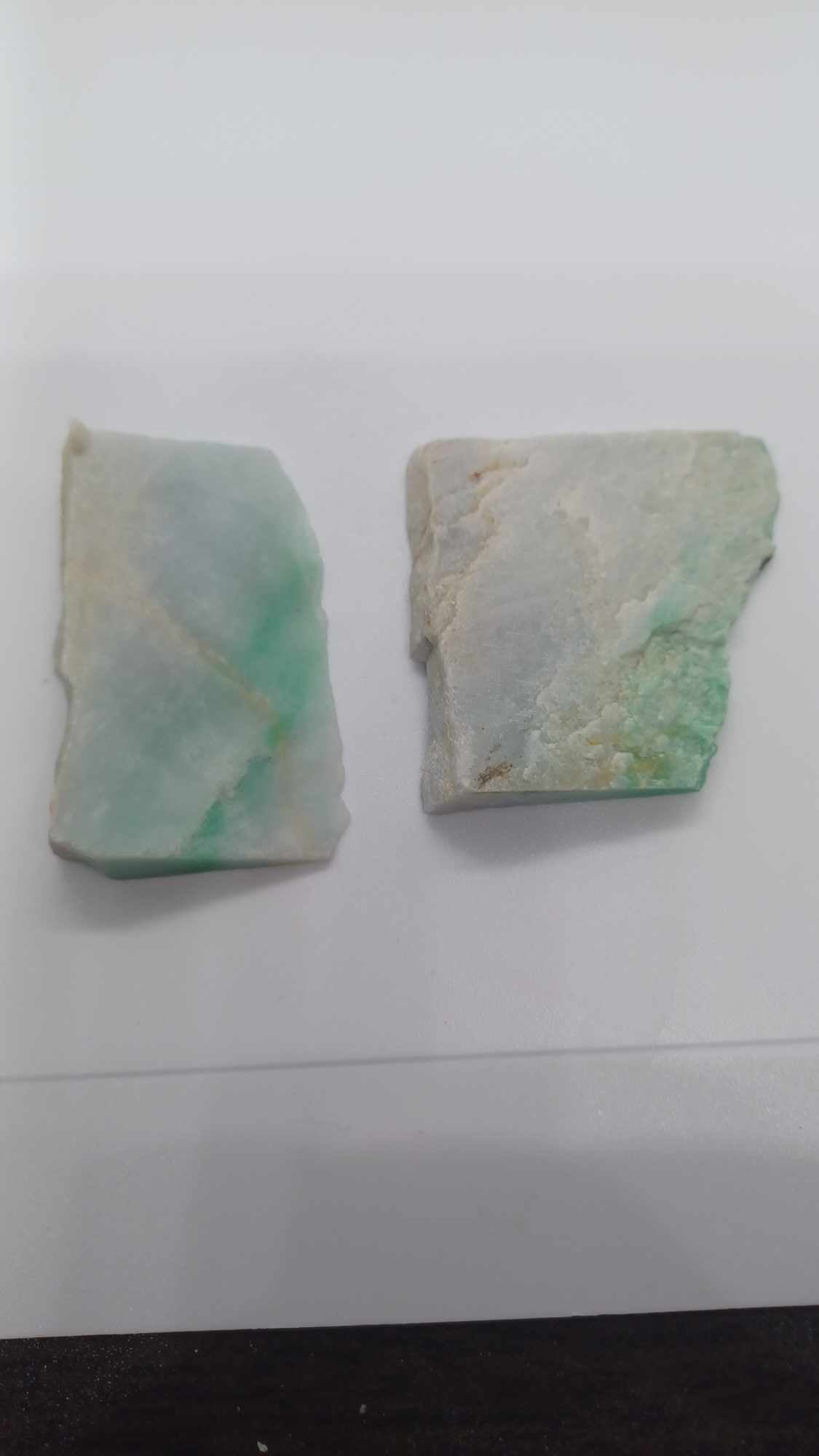 White & Green Jadeite - Two piece 58g - Grade A