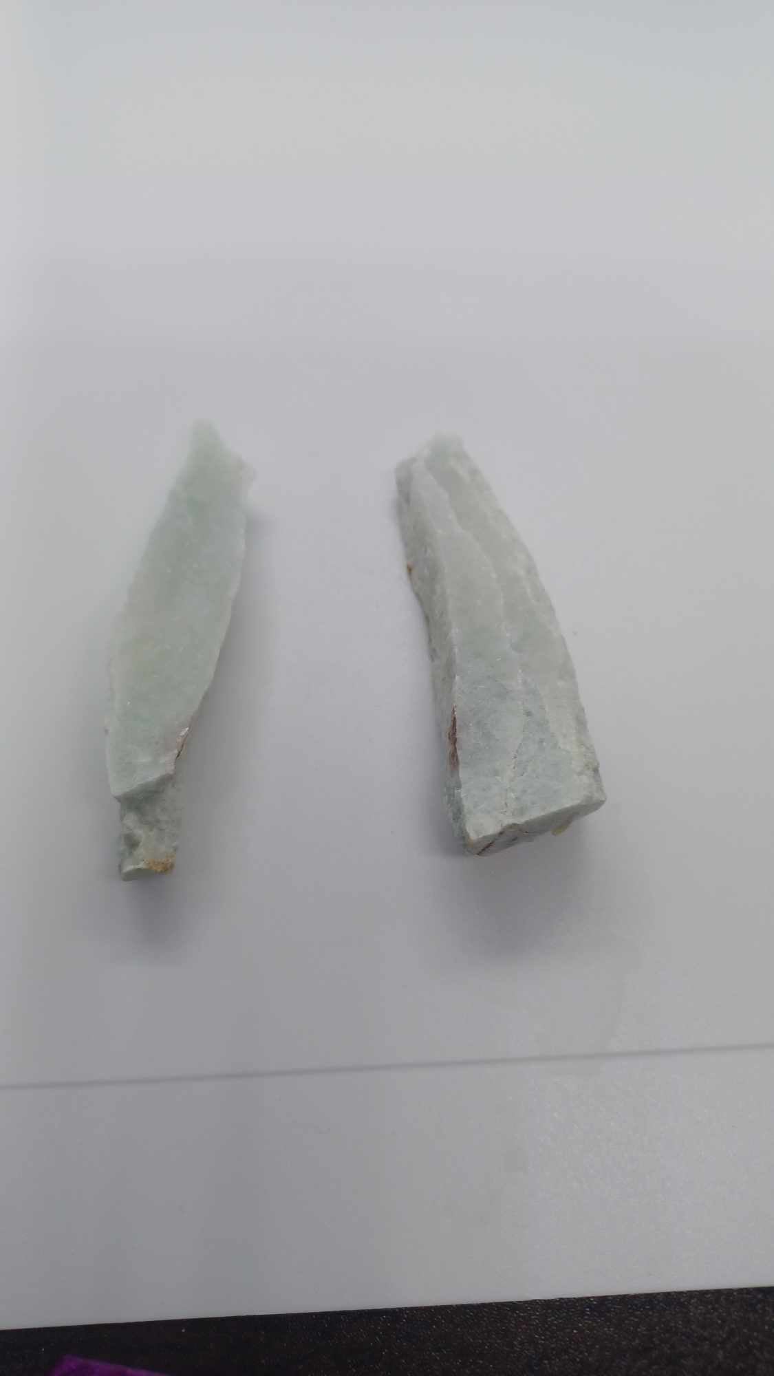 White Jadeite Specimens - Two piece 52g - High Translucency