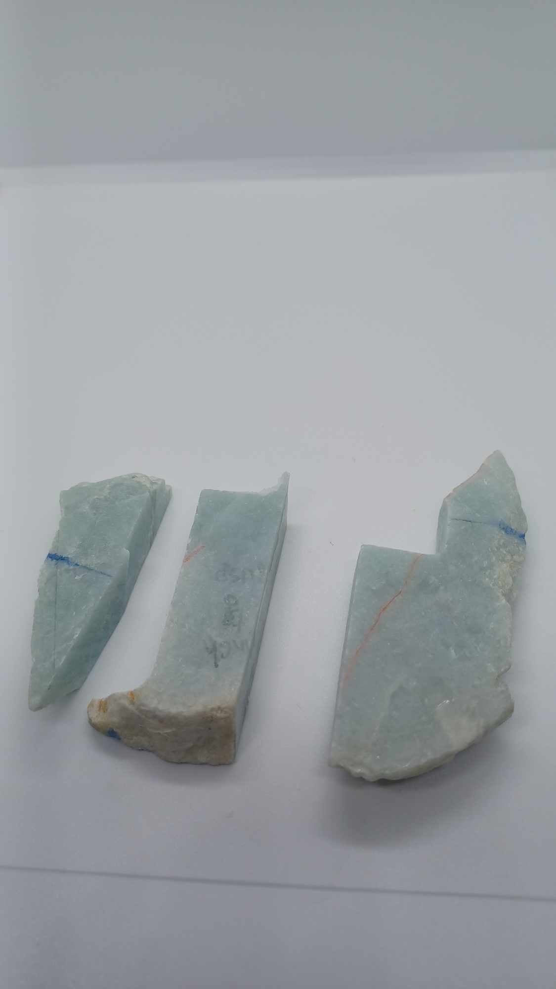 Light Blue Jadeite - Three pieces 91g - HIGH Translucency